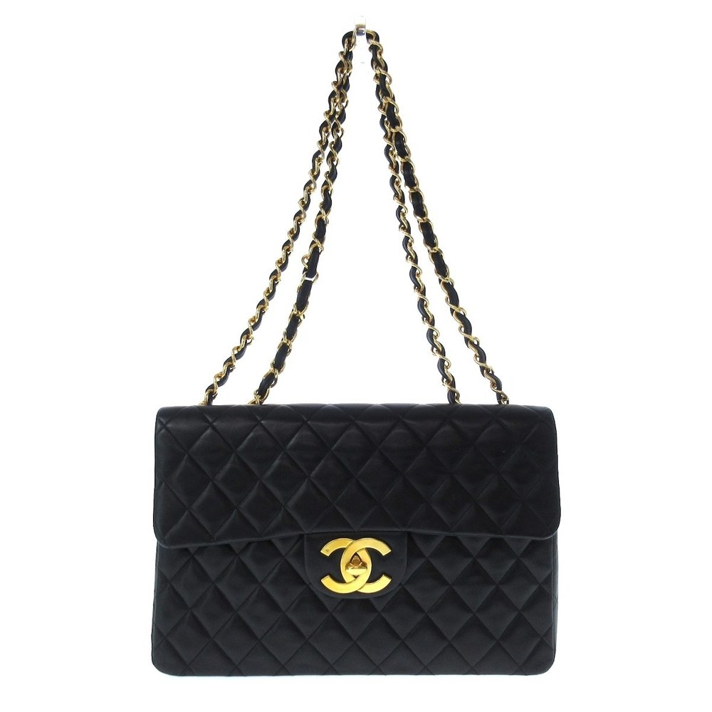 Chanel Big Matelasse Shoulder Bag Lambskin Black